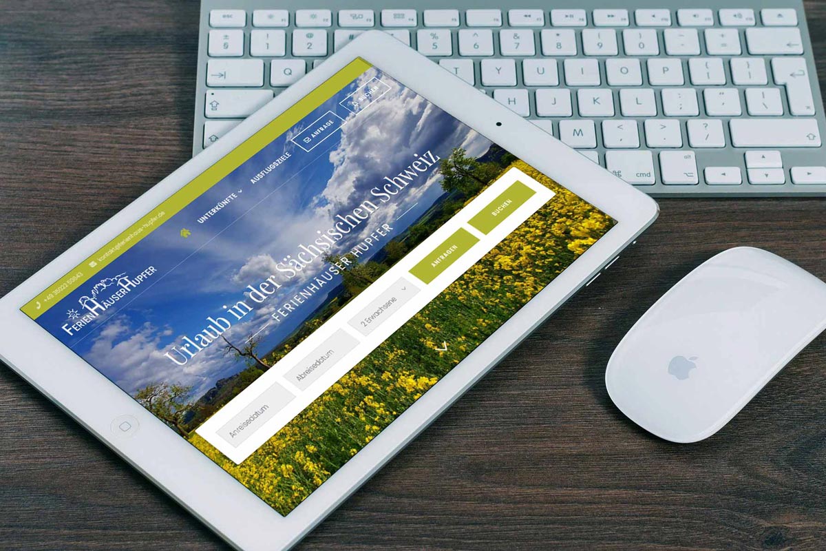 Fewo-Webseite - Websites für Ferienwohnungen - Referenz - Ferienhaus Hupfer
