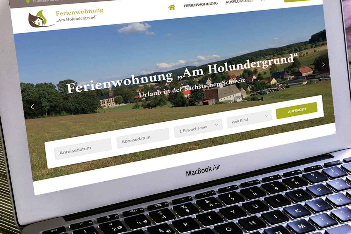 Fewo-Webseite - Websites für Ferienwohnungen - Referenz - Holundergrund