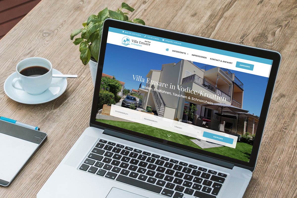 Fewo-Webseite - Websites für Ferienwohnungen - Referenz - Villa Vodice