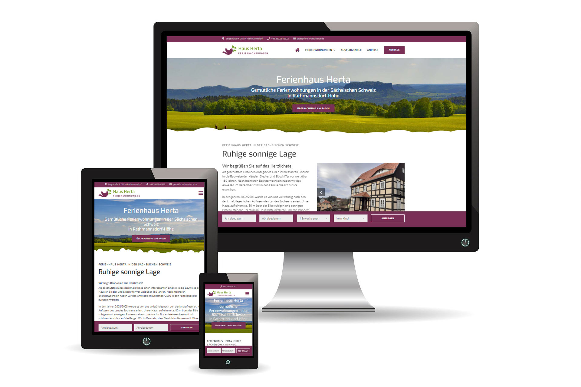 Responsive Webdesign - Ferienhaus Herta