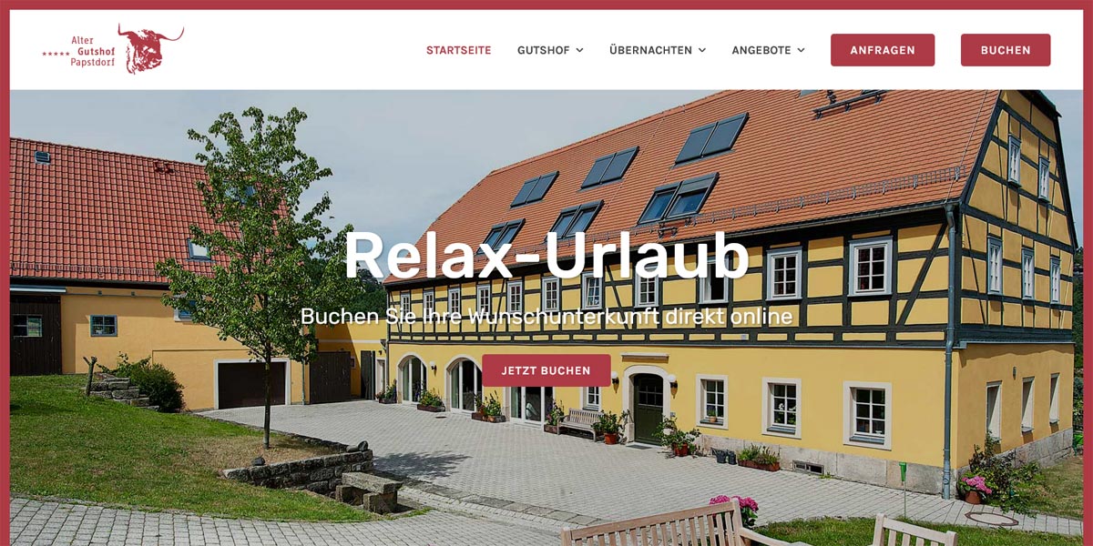 Responsive Webdesign - Alter Gutshof Papstdorf