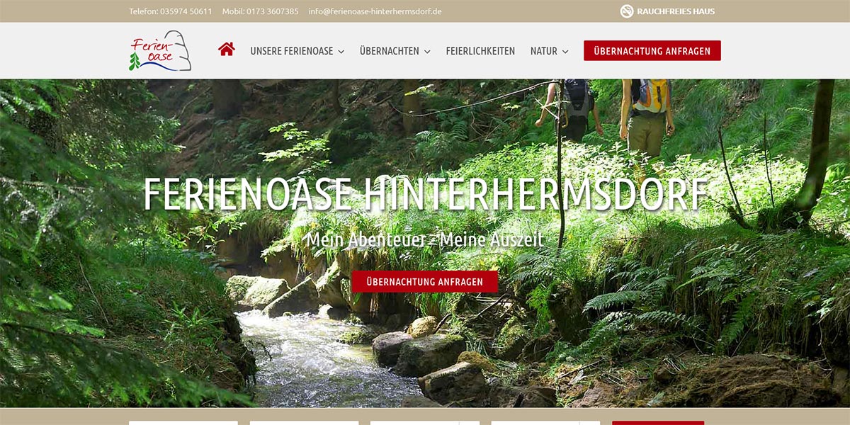 Responsive Webdesign - Ferienoase Hinterhermsdorf