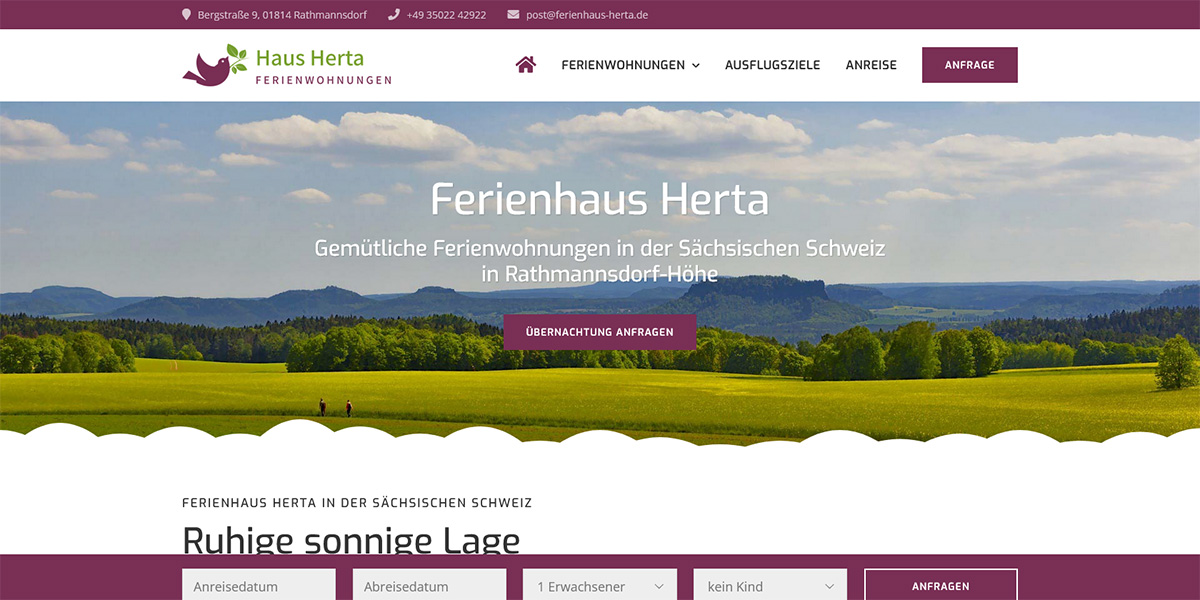 Responsive Webdesign - Ferienhaus Herta