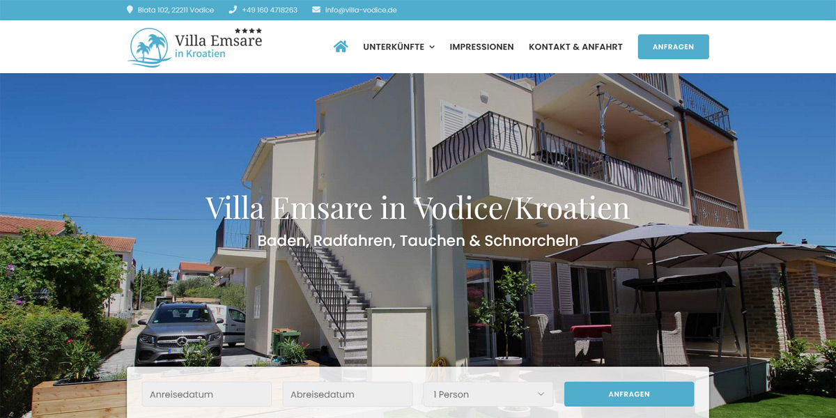 Responsive Webdesign - Villa Vodice